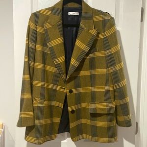 Mango wool plaid/checked blazer